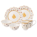 Aparelho de Jantar Natalino Dourado - 6 Peças