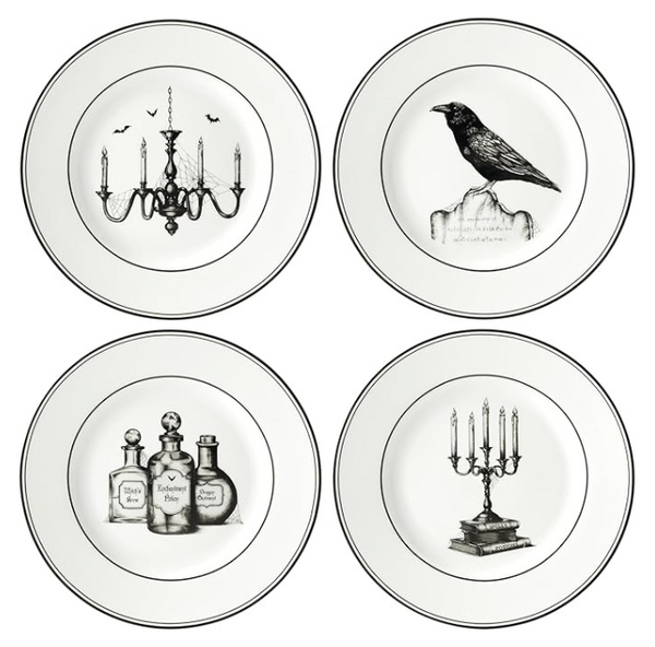 Conjunto de pratos de sobremesa Halloween - 4 Peças