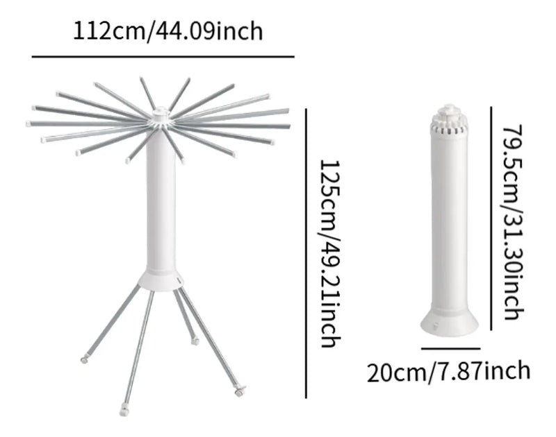 Varal Portátil Dobrável Para Roupas - Com 16 hastes