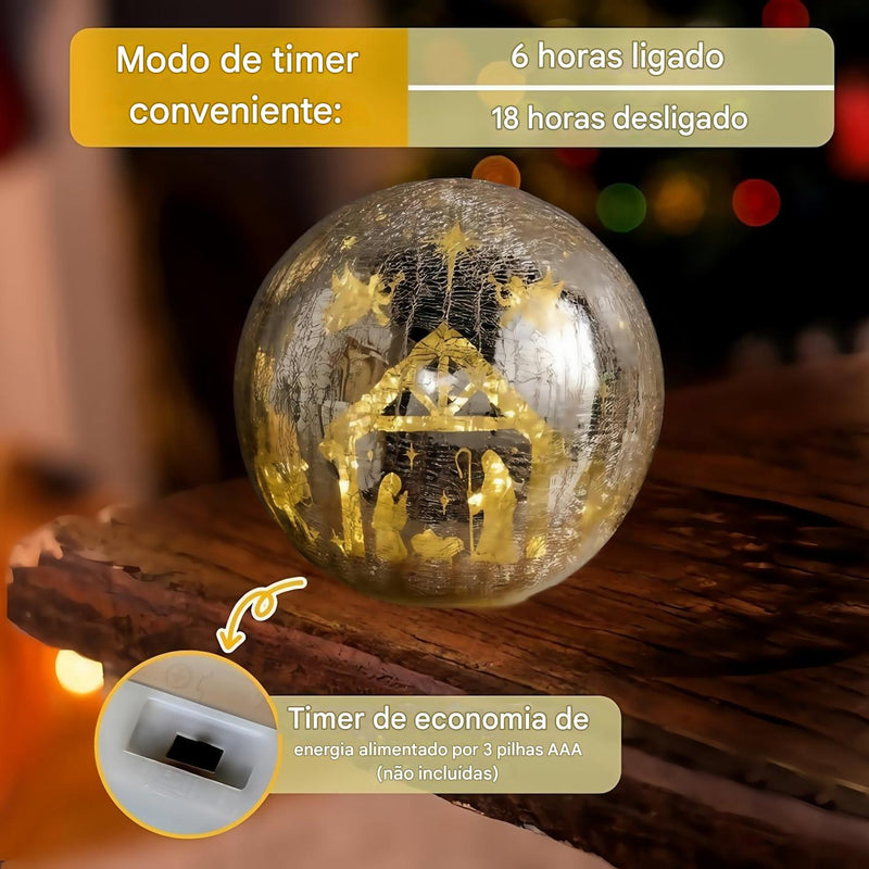 Cenário Iluminado em Esfera - Nascimento de Jesus
