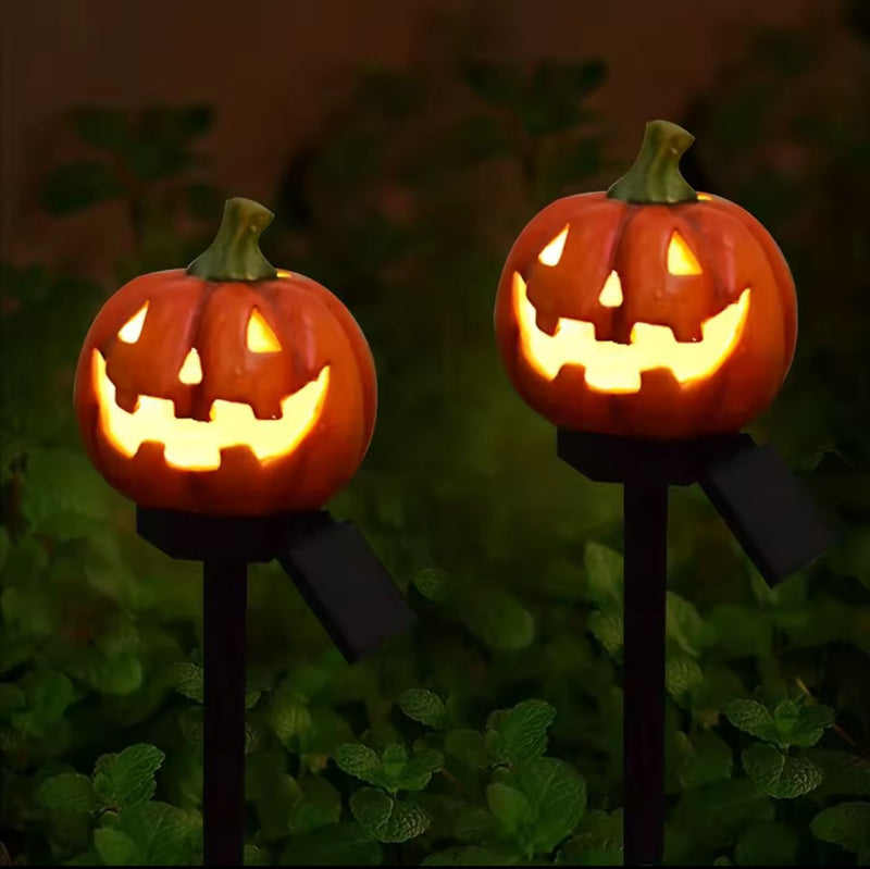 Kit Luminária Solar Abóbora Decorativa - Halloween