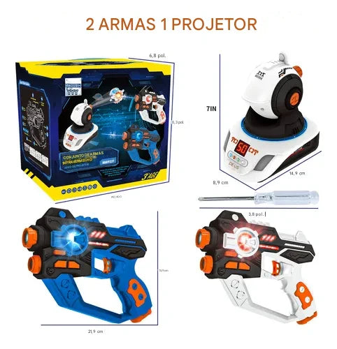 Game Laser Tag com Projetor + 2 pistolas
