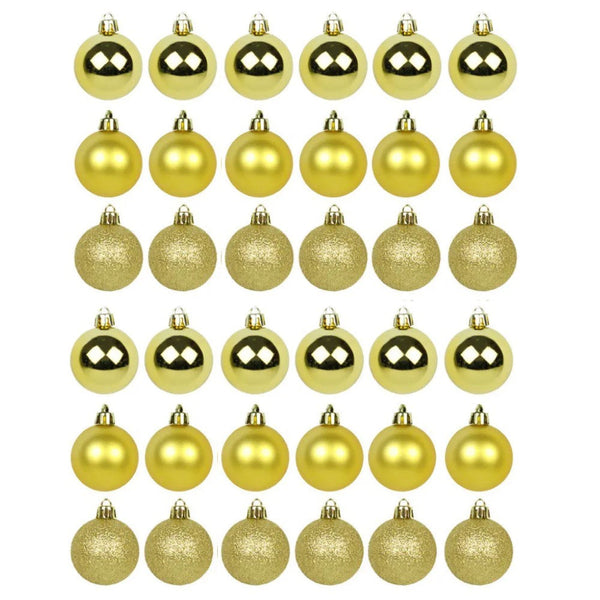 Kit 30 Bolas De Natal Mista 4cm Dourada Decoração Árvore