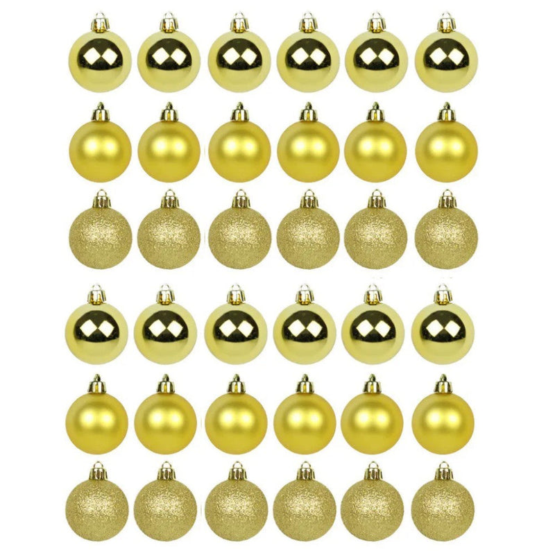 Kit 30 Bolas De Natal Mista 4cm Dourada Decoração Árvore