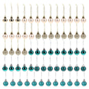 64 Peças Decoração De Natal Bolas Ouro Azul