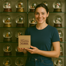 Globo de neve de Papai Noel vermelho e dourado